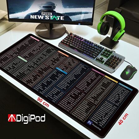  Digipod Gaming Mousepad Oyuncu Mouse pad 90X40 XXL Büyük Oyuncu Mousepad Kaymaz Taban 4mm Kalınlık