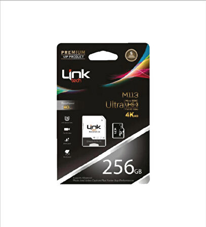 Linktech M113 Premium Micro SD Ultra 256GB Hafıza Kartı 80MB/s