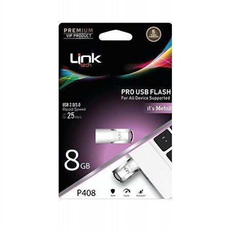 Linktech P408 Pro Premium 8GB Metal USB Flash Bellek