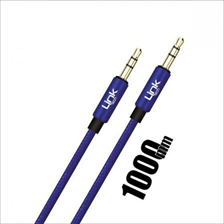 Linktech A577 Örgülü 3.5mm Jack Aux Kablo-Kırmızı