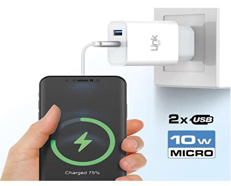 Linktech C203 Safe Micro USB 10W Dual Hızlı Şarj Aleti