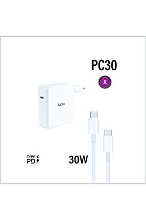 LİNKTECH PC30 Strong 30W Type-C Kablolu Power Delivery Şarj Aleti
