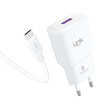LinkTech T443e Strong 18W QC3.0 Hızlı Şarj Aleti Type-C Kablo Set