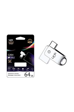 LİNKTECH C264 Premium Dual 64GB Type-C OTG Flash Bellek