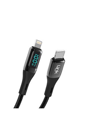 K683 Dijital Göstergeli Type-c - Lightning 100w Data Ve Şarj Kablosu 1mt