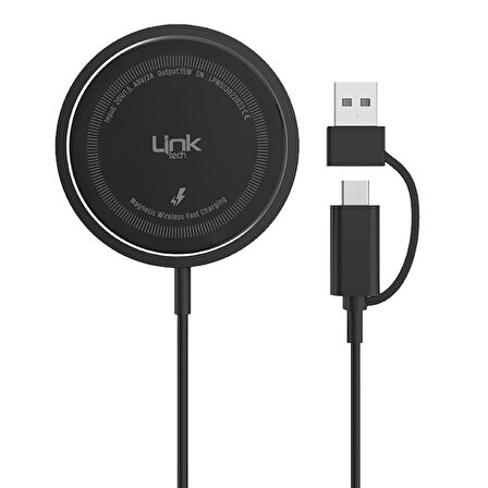 LinkTech W513 15W Hızlı Şarj Destekli Kablosuz Şarj Cihazı Charger Pad