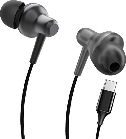 LİNKTECH H676 Premium Metal Süper Bas Silikonlu Kulak İçi Type-C Kablolu Kulaklık