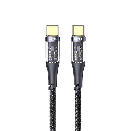 LinkTech K670 Safe Type-C - Type-C 60W 1.3m Örgü Şarj Kablosu 