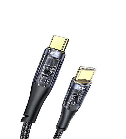 LinkTech K670 Safe Type-C - Type-C 60W 1.3m Örgü Şarj Kablosu 