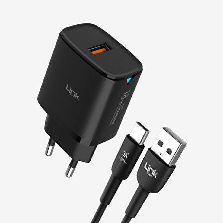 C303 GÜÇLÜ 18W USB-A TİP-C KABLOLU HIZLI ŞARJ ADAPTÖRÜ