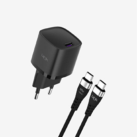 G844 Premium KVK GARANTİLİ Tip-C Kablolu Mini 25W USB-C Süper SI Şarj Adaptörü