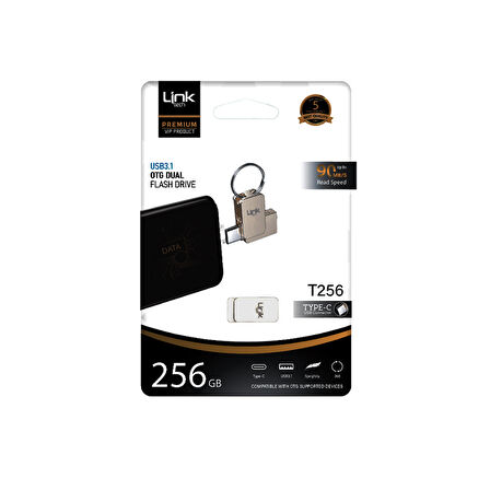 Linktech T256 Premium 256GB Dual Type-C - USB 3.1 OTG USB Bellek 90MB/s