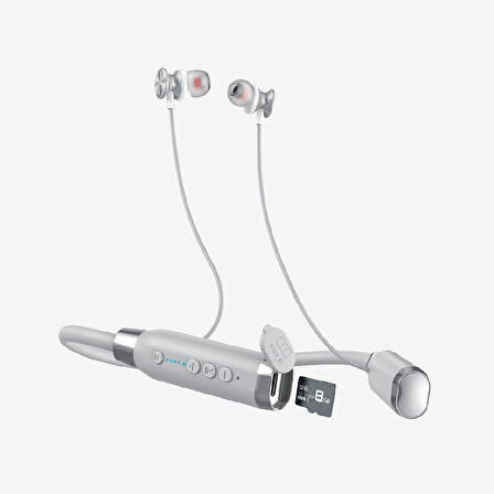 H987 SD Kart Çift Cihaz Bağlantılı Boyun Asklı Bluetooth Kulaklık - 70 Saat