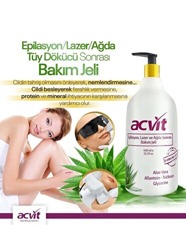 Epilasyon, Lazer, Ağda Ve Tüy Dökücü Sonrası Bakım Jeli - 400 ml