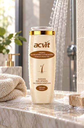 Acvit Gürleştirici ve Kalınlaştırıcı Bitkisel Şampuan 330 ML | Sardunya & Ihlamur Özlü Onarıcı Saç Bakımı