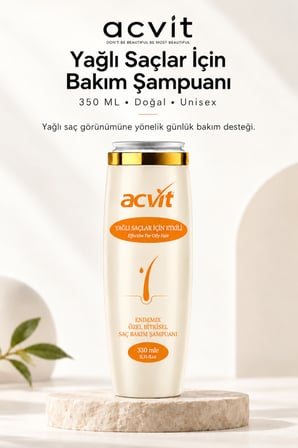 Acvit Yağlı Saçlar Için Ph Dengelemeye Yardımcı Doğal Bakım Şampuanı – 330 ml