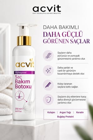 Acvit Saç Bakım Botoxu 250 ml Kolajen Argan Yağı Keratin Buğday Proteini Besleyici