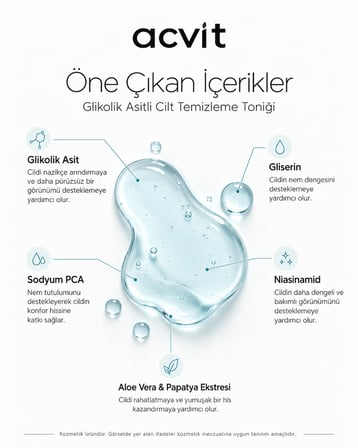 Glikolik Asitli Cilt Temizleme Toniği Leke Karşıtı, Ton Eşitleyici, Arındırıcı 200 ML