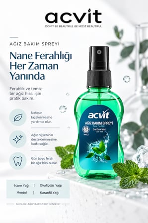 Ağız Kokusu Önleyici Ağız Bakım Spreyi - Uzun Süreli Nane Ferahlığı – 50 ML