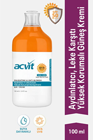 Aydınlatıcı, Leke Karşıtı, Yüksek Korumalı Güneş Kremi SPF 50+ PA++++ 100 ML