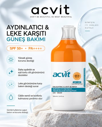Aydınlatıcı, Leke Karşıtı, Yüksek Korumalı Güneş Kremi SPF 50+ PA++++ 100 ML