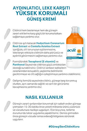Aydınlatıcı, Leke Karşıtı, Yüksek Korumalı Güneş Kremi SPF 50+ PA++++ 100 ML