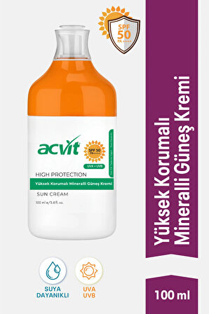 Yüksek Korumalı Mineralli Güneş Kremi SPF 50+ PA++++ 100 ML