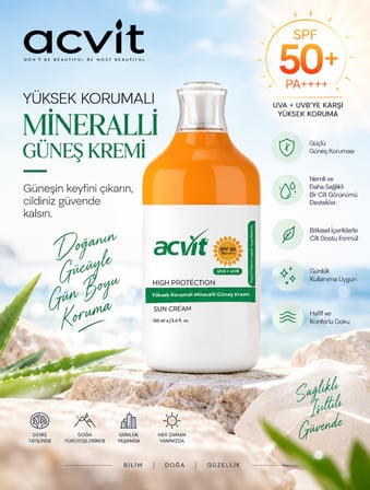 Yüksek Korumalı Mineralli Güneş Kremi SPF 50+ PA++++ 100 ML