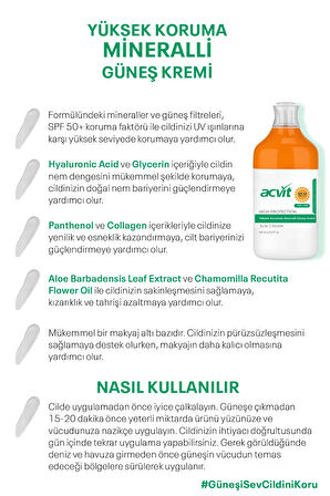 Yüksek Korumalı Mineralli Güneş Kremi SPF 50+ PA++++ 100 ML