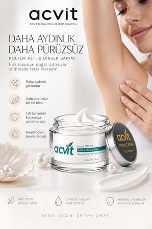 Acvit Koltuk Altı ve Dirsek Beyazlatıcı & Koruyucu Inci Krem - 50 ml