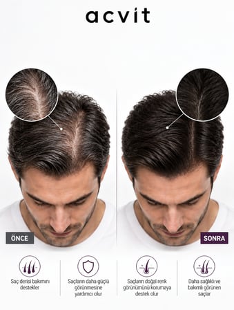Acvit Anti Grey Hair Growth Serum - Beyaz Saç ve Dökülme Kontrolü - Saç Derisini Güçlendirme – 50 ml
