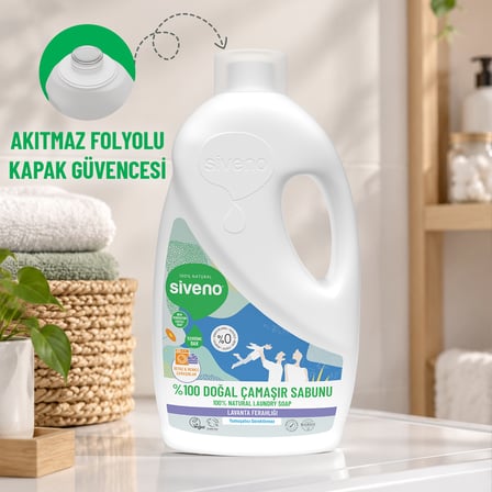 siveno  çamaşır sabunu lavanta yağlı kendinden yumuşatıcılı bitkisel deterjan vegan 1000ml