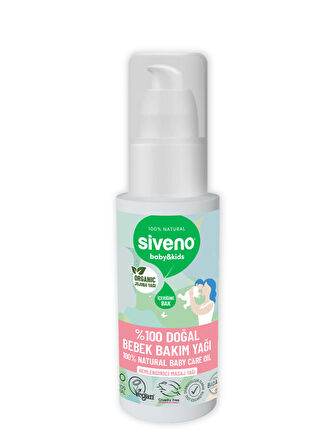 Siveno %100 Doğal Bebek Yağı Organik Jojoba Bakım Masaj Yağı Parafinsiz Bitkisel Vegan 50 ml