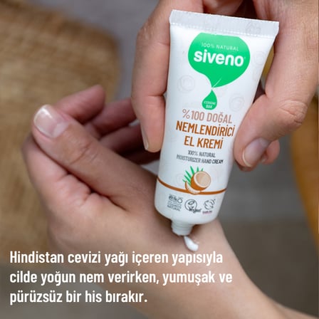 Siveno %100 Doğal El ve Vücut Kremi Hindistan Cevizi Avokado Yoğun Nemlendirici Onarıcı Vegan 30 ml