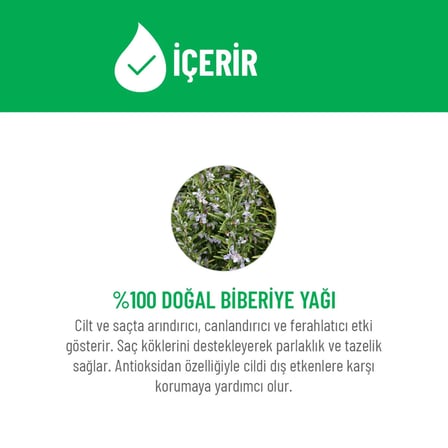 Siveno %100 Doğal Biberiye Suyu Saç Dökülmesi Karşıtı ve Hızlı Saç Uzatma Etkili Saç Toniği 150 ml