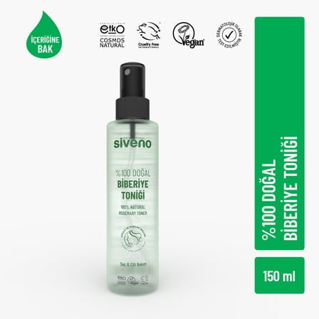 Siveno %100 Doğal Biberiye Suyu Saç Dökülmesi Karşıtı ve Hızlı Saç Uzatma Etkili Saç Toniği 150 ml