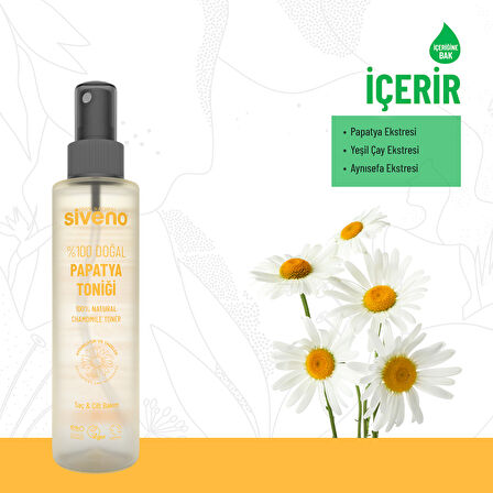 Siveno %100 Doğal Papatya Suyu Aydınaltma Etkili Arındırıcı Rahatlatıcı Saç ve Cilt Toniği 150 ml