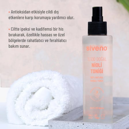 Siveno %100 Doğal Nioli Suyu Kötü Koku Önleyici Arındırıcı Ferahlatıcı Hassas Bölge Toniği 150 ml