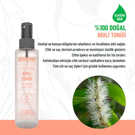 Siveno %100 Doğal Nioli Suyu Kötü Koku Önleyici Arındırıcı Ferahlatıcı Hassas Bölge Toniği 150 ml