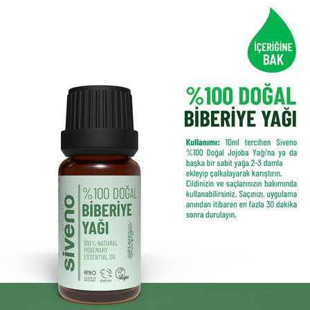 Siveno %100 Doğal Biberiye Uçucu Yağı 10 ml