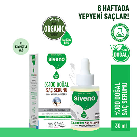 Siveno %100 Doğal Saç Bakım Serumu Dökülme Önleyici Onarıcı 10 Mucizevi Yağ 30 ml