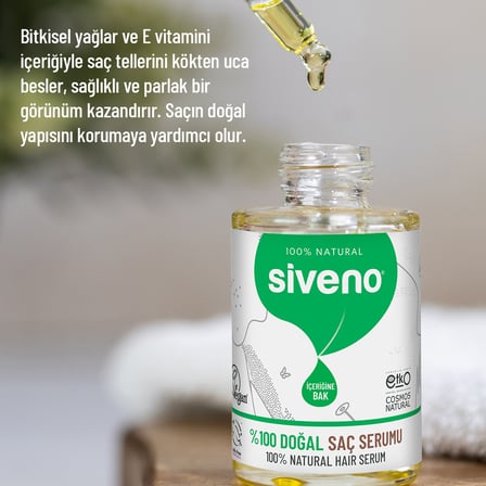 Siveno %100 Doğal Saç Bakım Serumu Biberiye Yağlı Dökülme Karşıtı Onarıcı 10 Mucizevi Yağ 30 ml