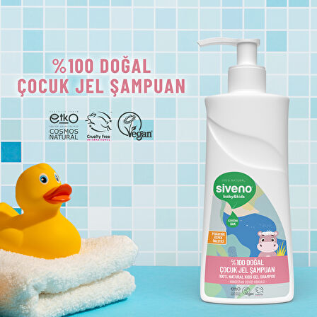 Siveno %100 Doğal Bebek Çocuk Jel Şampuanı Yenidoğan Saç Vücut Konak Önleyici 325 ml