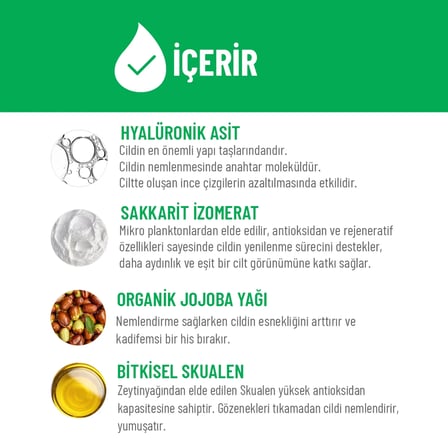 Siveno %100 Doğal Yüz Kremi Yaşlanma Karşıtı Hyaluronik Asit Aydınlatıcı Yenileyici Canlandırıcı 30 ml