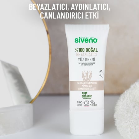 Siveno %100 Doğal Yüz Kremi Beyazlatıcı Anti-blemis Aydınlatıcı Canlandırıcı etkili 30 ml