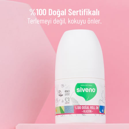 Siveno %100 Doğal Roll On Kadın Deodorant Ter Kokusu Önleyici Bitkisel Leke Bırakmayan Vegan 50 ml