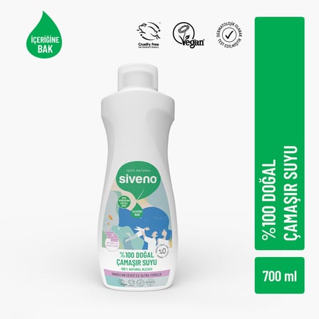 Siveno %100 Doğal Çamaşır Suyu Bitkisel Lavanta Çay Ağacı Tüm Yüzey ve Kumaşlarda 700 ml