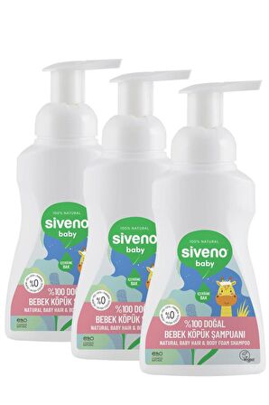 Siveno %100 Doğal 3'lü Bebek Köpük Şampuanı 250 ml