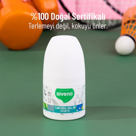 Siveno %100 Doğal Roll-on Sportif Sporcu Deodorant Ter Kokusu Önleyici Bitkisel Lekesiz Vegan 50 ml