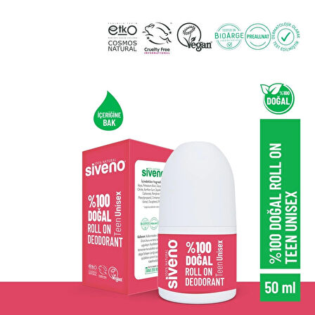 Siveno %100 Doğal Roll On Unısex Deodorant Ter Kokusu Önleyici Bitkisel Leke Bırakmayan Vegan 50 ml